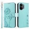 Wallet Case for Poco X8 Pro Max 5G - Leather/PU, Green, With Lanyard