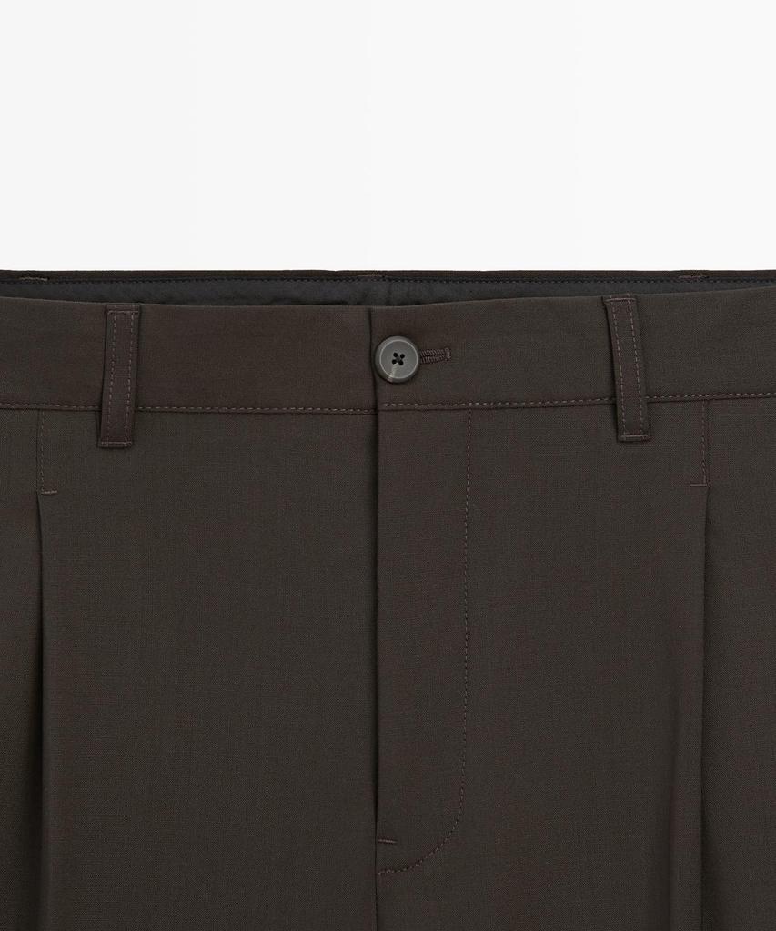 Masimodutti Relaxed Fit Cool Wool Blend Pants