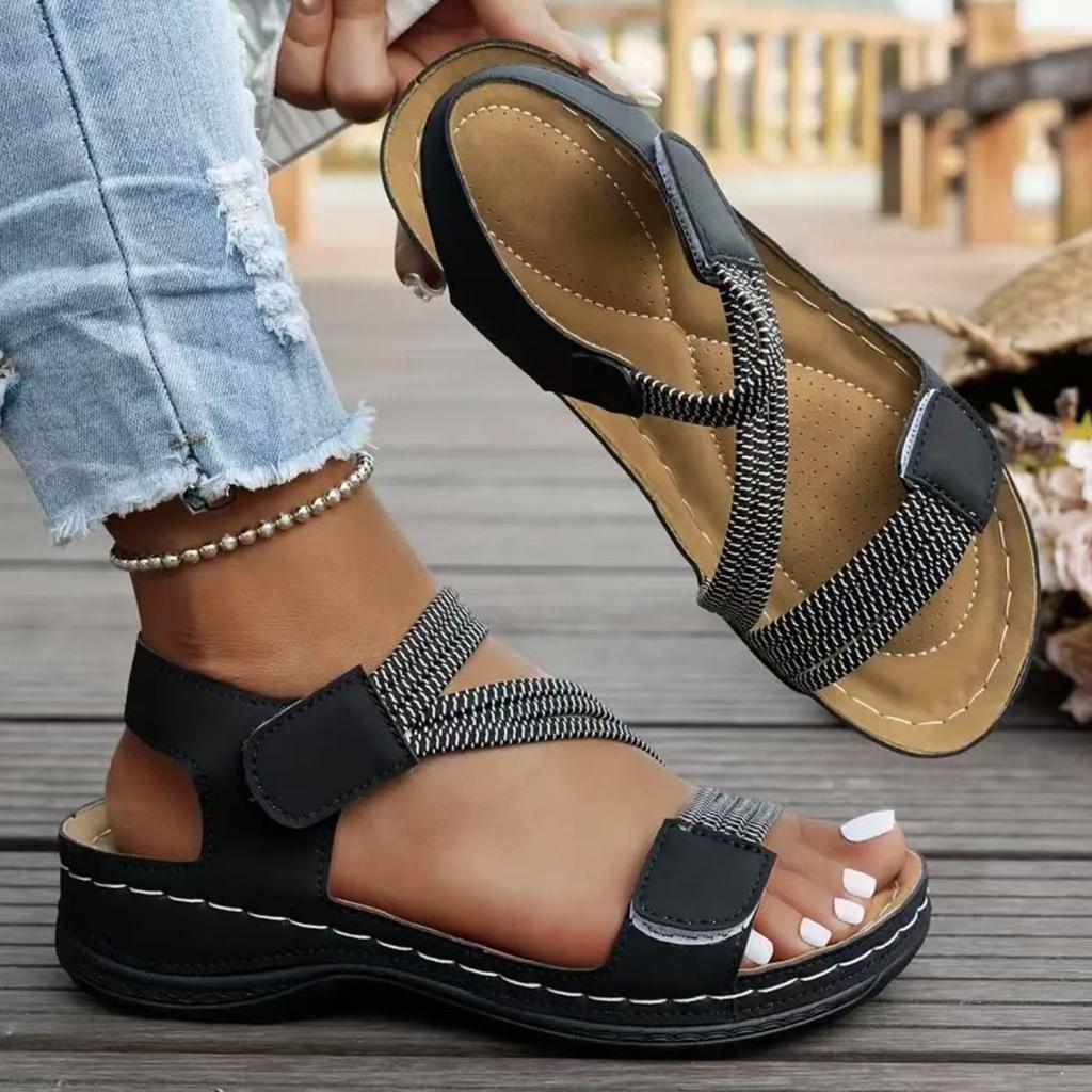 Summer Fashion Shoes for Women Plus Size 36-43 Platform Wedges Comfortable Non-slip Sandals Casual Beach Footwear 2025