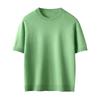 Solid Color Cashmere Blend Sweater, Lightweight, Short-Sleeved, Round Neck, Relaxed Fit, Five-Point Sleeves, Ideal for Layering