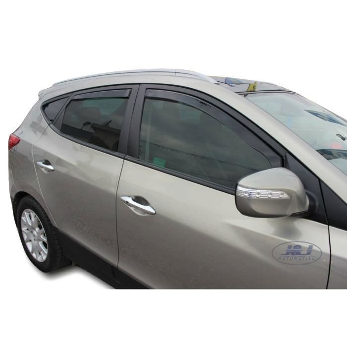 Déflecteurs d'air pour Hyundai Ix35 2010-2015 4pcs Fumé - Installation facile - Acrylique renforcé