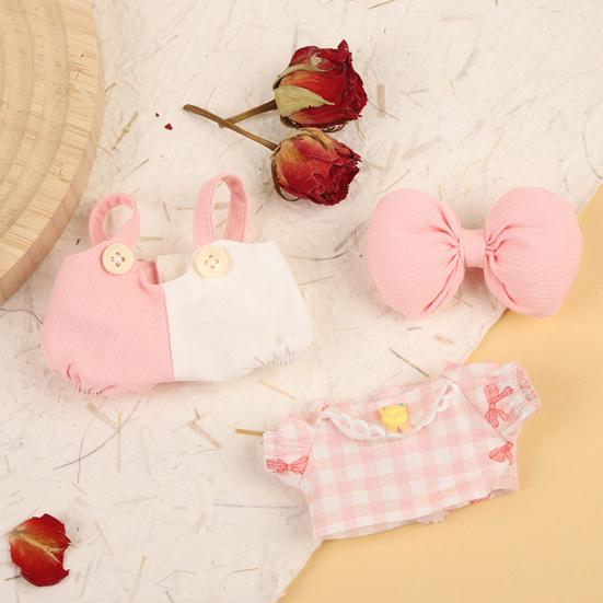 

Doll Clothes for 17cm Dolls 3 Piece Set Doll Outfit with Accessories Top Pants Headdress Doll Dress-up Set for Play Display зелений