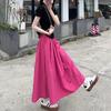 Yamamoto High-Waisted Pleated Long Skirt - Slimming, Solid Color, Versatile Japanese Casual Summer Style
