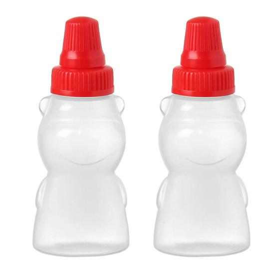 2 szt. Kompaktowe butelki do wyciskania sosu Kreatywny kształt Praktyczne pojemniki na przyprawy do ketchupu