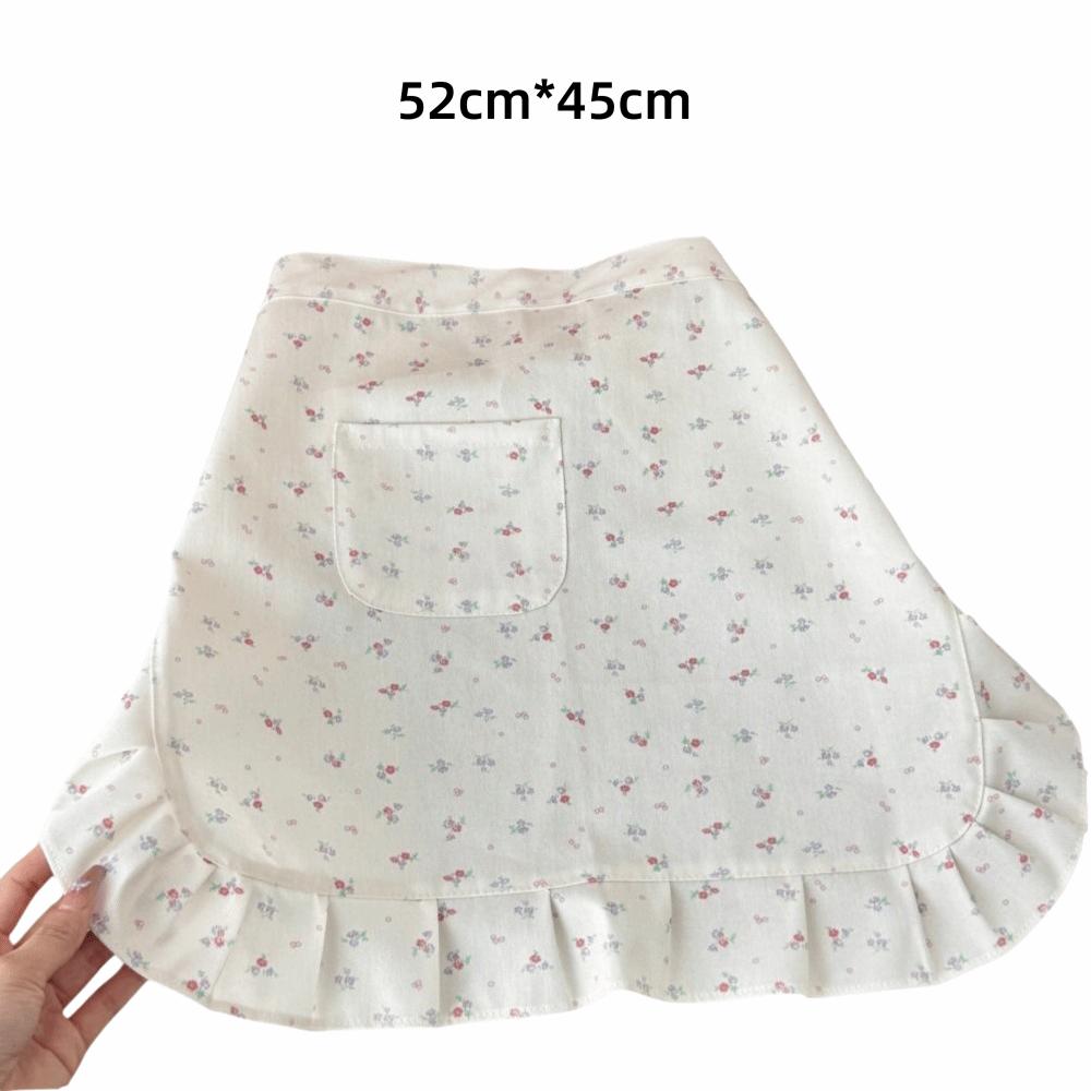 Koreanischer Stil Blumenspitzen-Schürze Blumendruck Schmutzabweisende Schürze Atmungsaktive Arbeits-Schürze Café