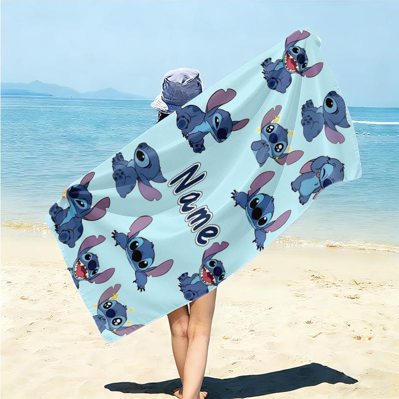 Personalized Lilo Stitch Dreamscape Beach Towel Microfiber Beach Towel Thin Absorbent for Beach Swimming Yoga Bath Sports. 0910305