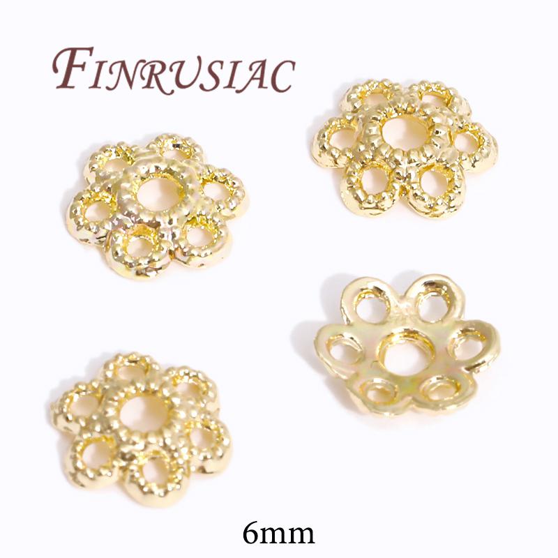 18K/14K Gold Plated Beads Cap For Jewelry Flower Bead Caps Jewelry Making Supplies Spacer Beads DIY Bracelets Accessories