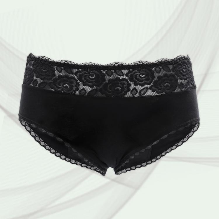 Lady Cotton Menstrual Panties Period Breathable Absorbent Women High Waist Leak Proof Incontinence Panty Menstrual Underwear S чёрный