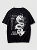 Graphic-Shirt Cotton Tees Size PlusROMWE MEN Anime Spring/Summer Casual Graphic Men Dragon Print Y2K
