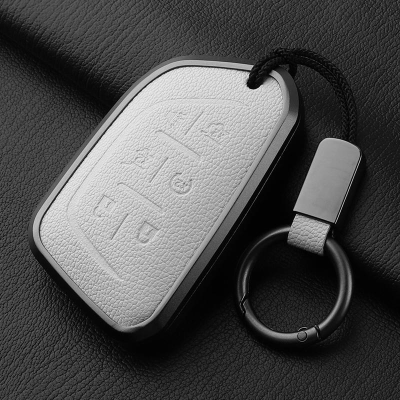 Car Key Cover Accessories for Cadillac Escalade 2024-2025 Key Case Leather Escalade High-end Car Key Case Buckle Anti-scratch