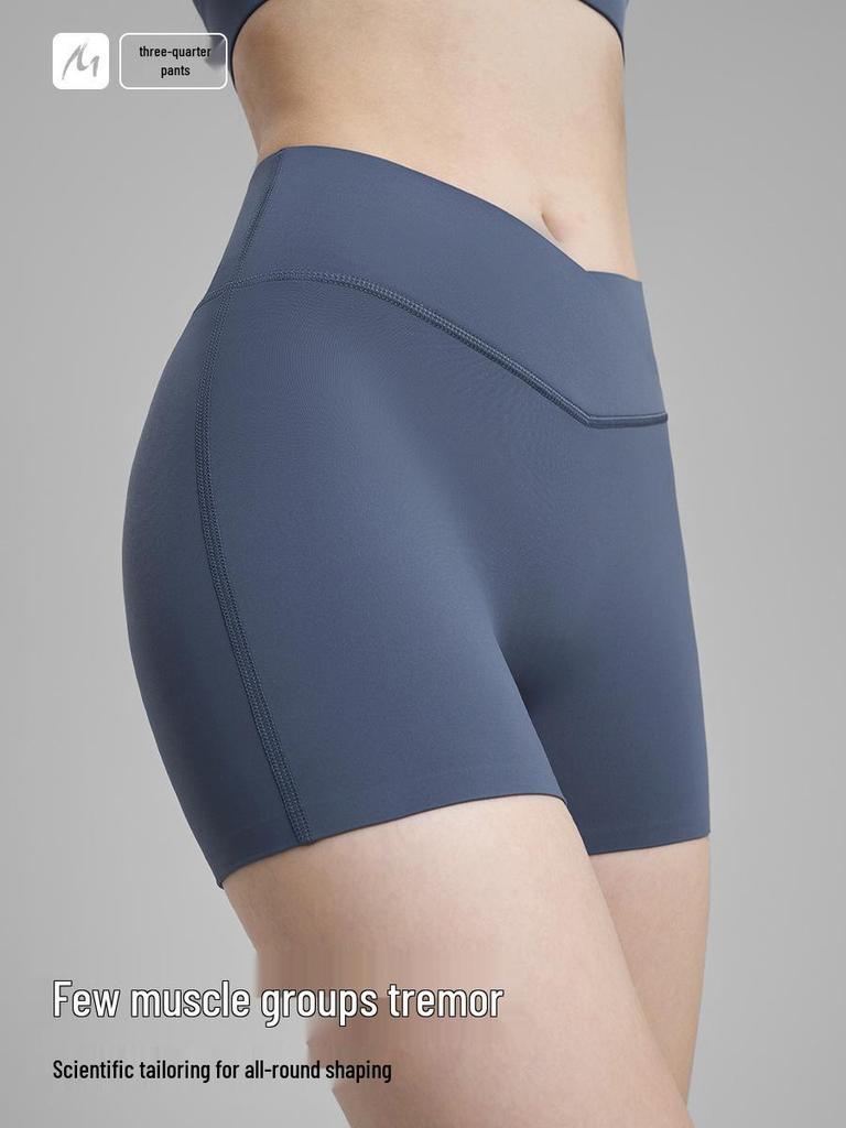 2025 Nude Feel Women's Yoga Peach Butt Fitness Shorts - Summer Three-Quarter Length for Running and Sports