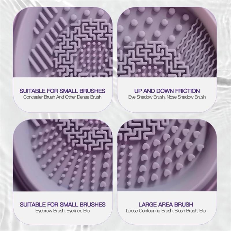 Silicone Foldable Makeup Brush Cleaner, Brush Scrubber Bowl, Portable Washing Tool Cosmetic Brush Cleaner
