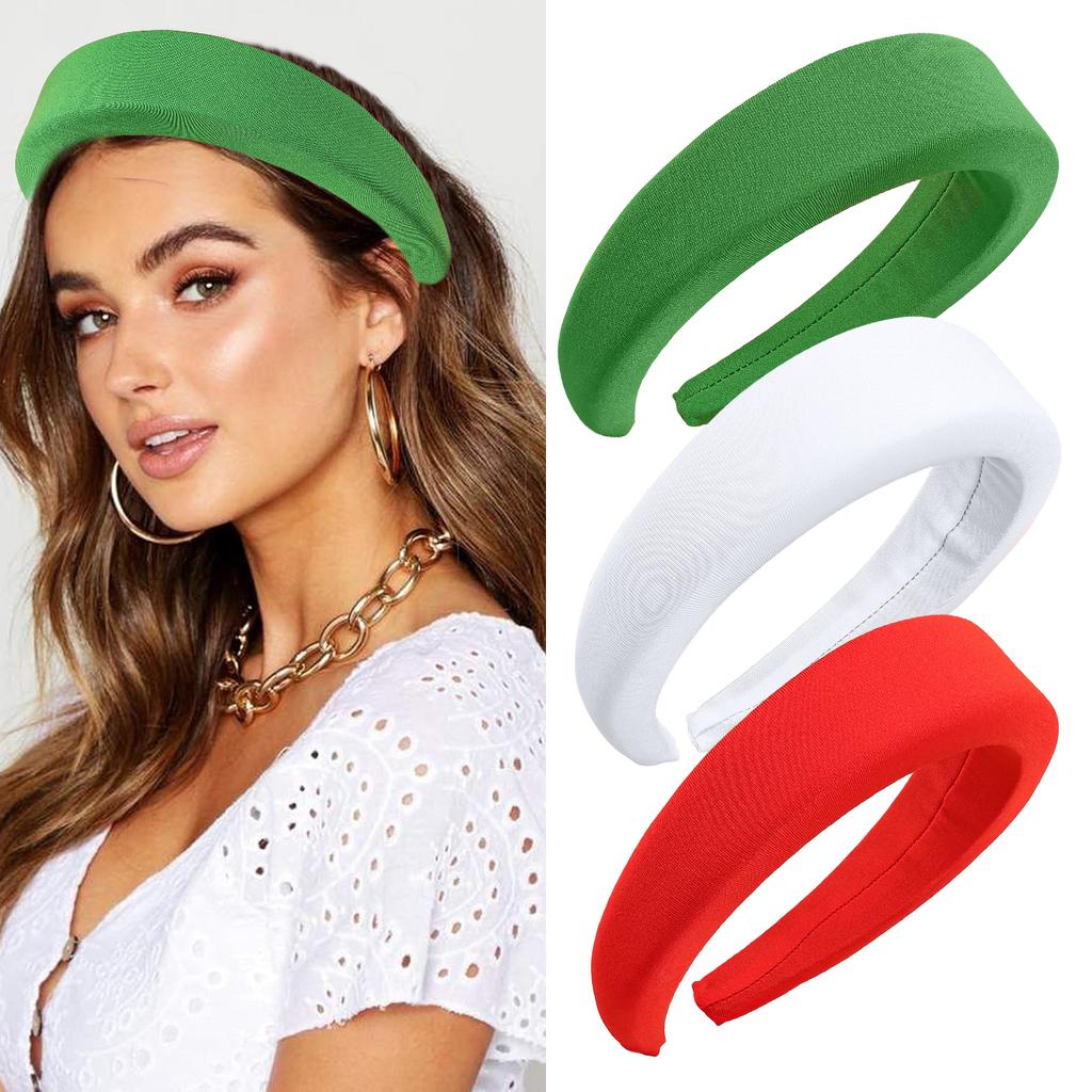 1/3pcs Christmas Red Green White Headbands Sponge Padded Hairband Headband Adult Hair Jewley Accessories for Women Girls