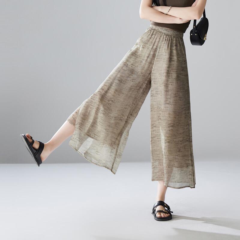 SOFSIL Retro Print Wide-Leg Cropped Pants