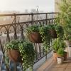 Outdoor Fabric Hanging Planters With Chains For Balcony Garden Decoration
