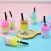 Hot Sale Bulk Stock Resin Jewelry Earring Keychain DIY Accessories Milk Bubble Tea Design Glass Bottle Charm for Souvenir Use