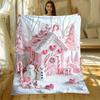 Personalized Gingerbread House Blanket Name Christmas Art Soft Fleece Throw Holiday Gift Home Decor Festive Theme