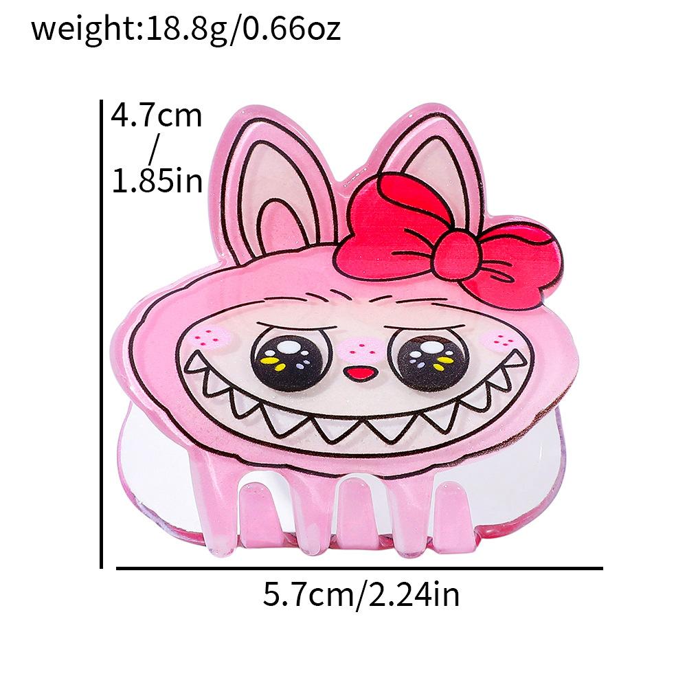 

Мультяшная акриловая заколка для волос Labubu, милый зажим-краб, аксессуар, подарки для друзей