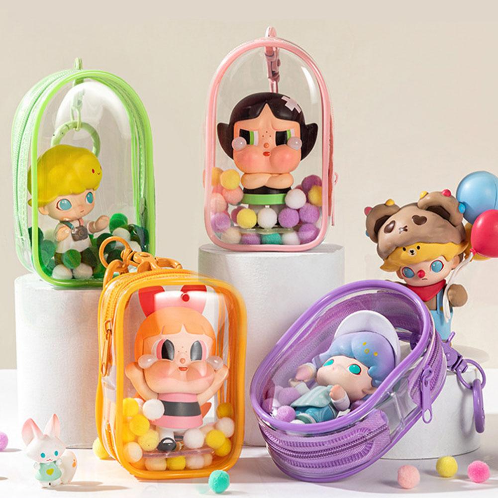 Mystery Box Storage Case Anime Ornaments Mystery Box Organizer Box Square Plush Dolls Display Bag With Keychain