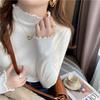 Women's Ruffled Half-High Collar Knitted Top - Stylish Spring/Autumn Base Layer Sweater, 2026 New Style