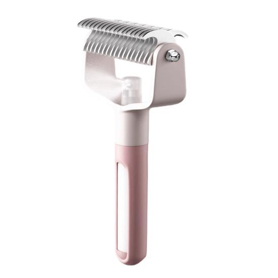 Dual-Sided Pet Grooming Comb for Dogs Cats 2‑in‑1 Pet Deshedding Brush with Spray Undercoat