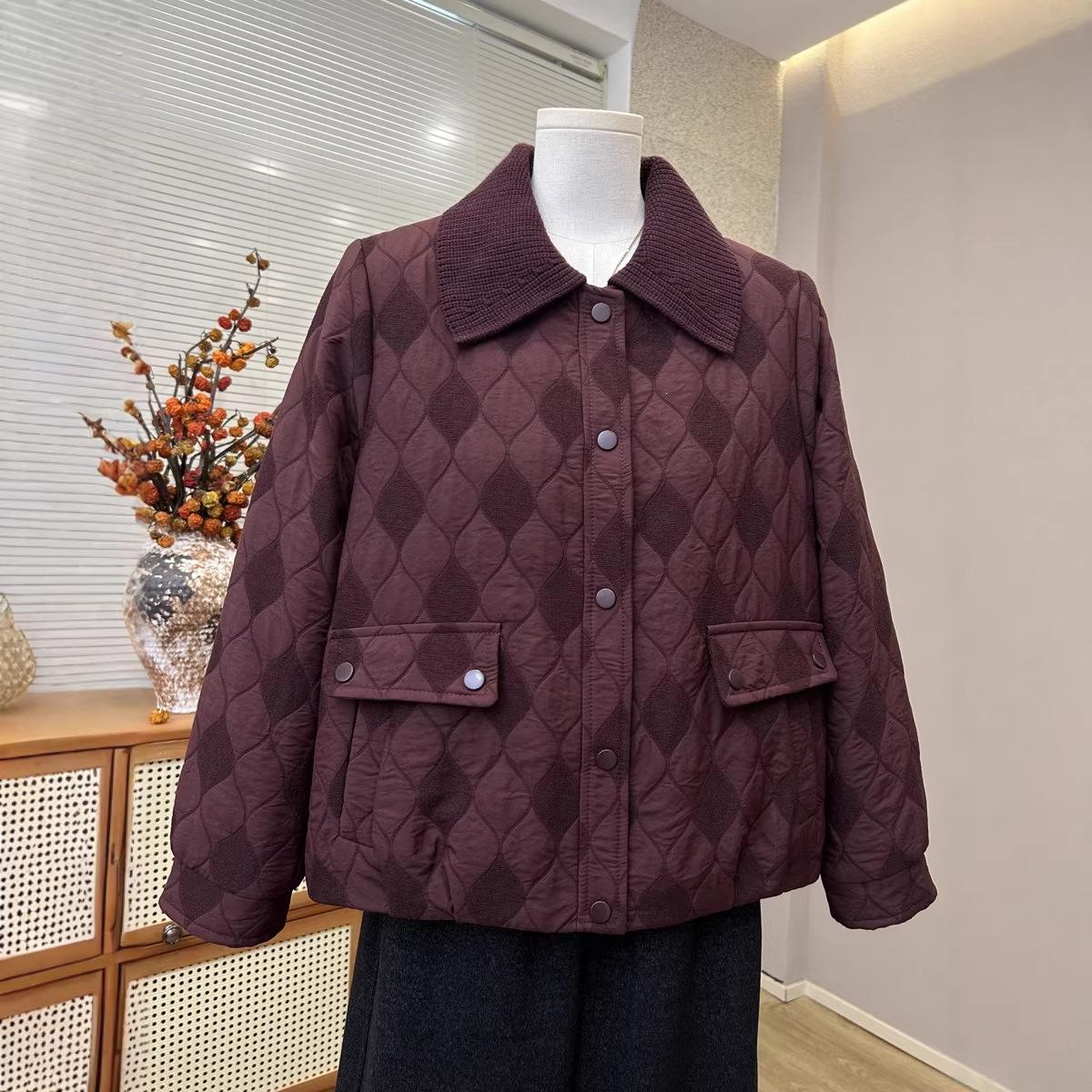 

Quilted Collar Jacket: Stylish Spring/Autumn Cardigan for Young Mothers & Mature Women 2XL (Recommended 105-120 jin)