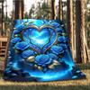 1pc Heart Roses Fantasy Outdoor Flannel Throw Blanket Soft, Cozy, Warm All Season, Machine Washable,