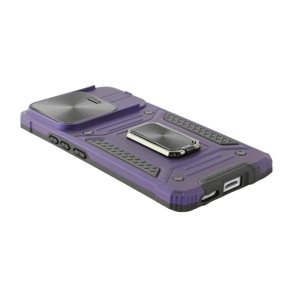 Armored Case for Xiaomi Redmi Note 13 Pro 5G, CamShield Slide, Purple + 9H Tempered Glass