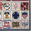 Cotton Embroidery Cloth 250th Anniversary Cross Stitch Kit, Independence Day Theme, Red White Blue Threads Fourth Of July Stitching Set Set, Patriotic