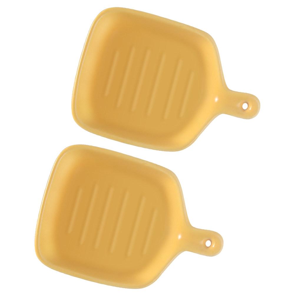 2Pcs Ceramic Sauce Dishes Mini Plates for Kitchen Seasoning Serving Condiment Soy Dipping Bowls Ceramic Seasoning Plate