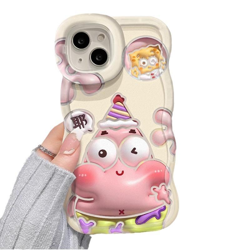 Bier SpongeBob SquarePants for Apple 11PRO mobile phone case 11 cute cartoon 11 invisible double bracket 11 silicone X