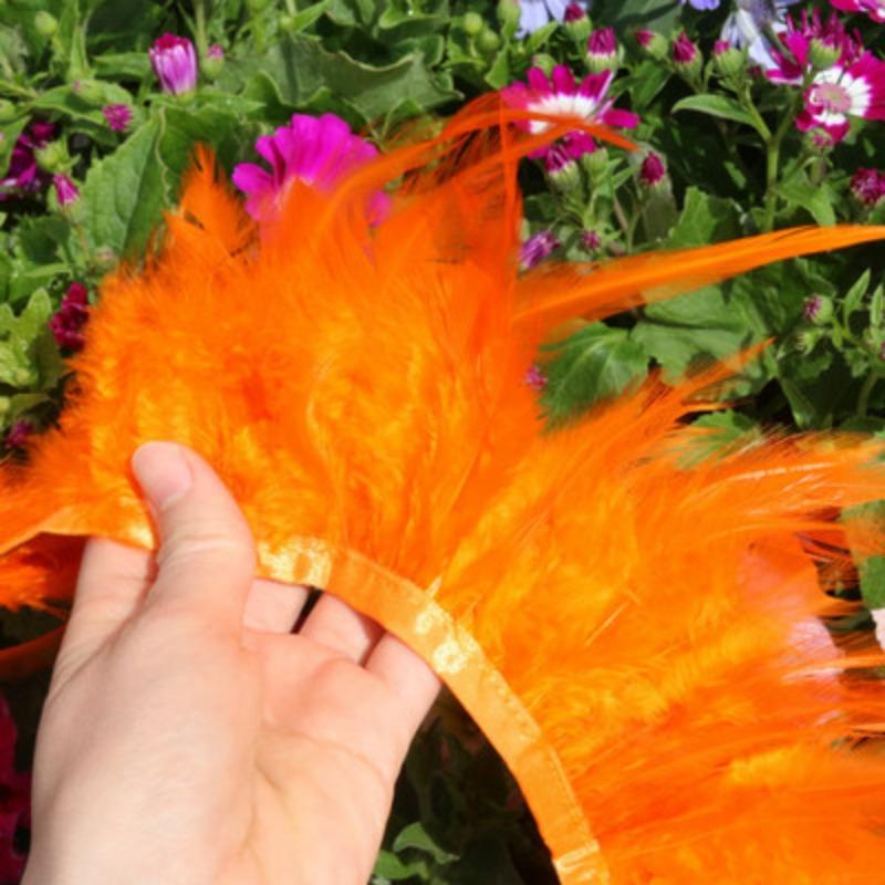 Diy White Feather White Tip Cloth Strip Jewelry Handicraft Decoration Wedding Dress Skirt Clothing Accessories