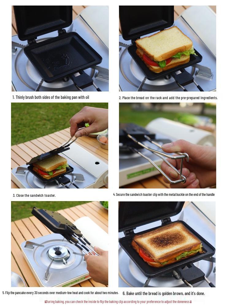 Portable Non-Stick Folding Sandwich Toaster & Frying Pan for Outdoor & Home Use