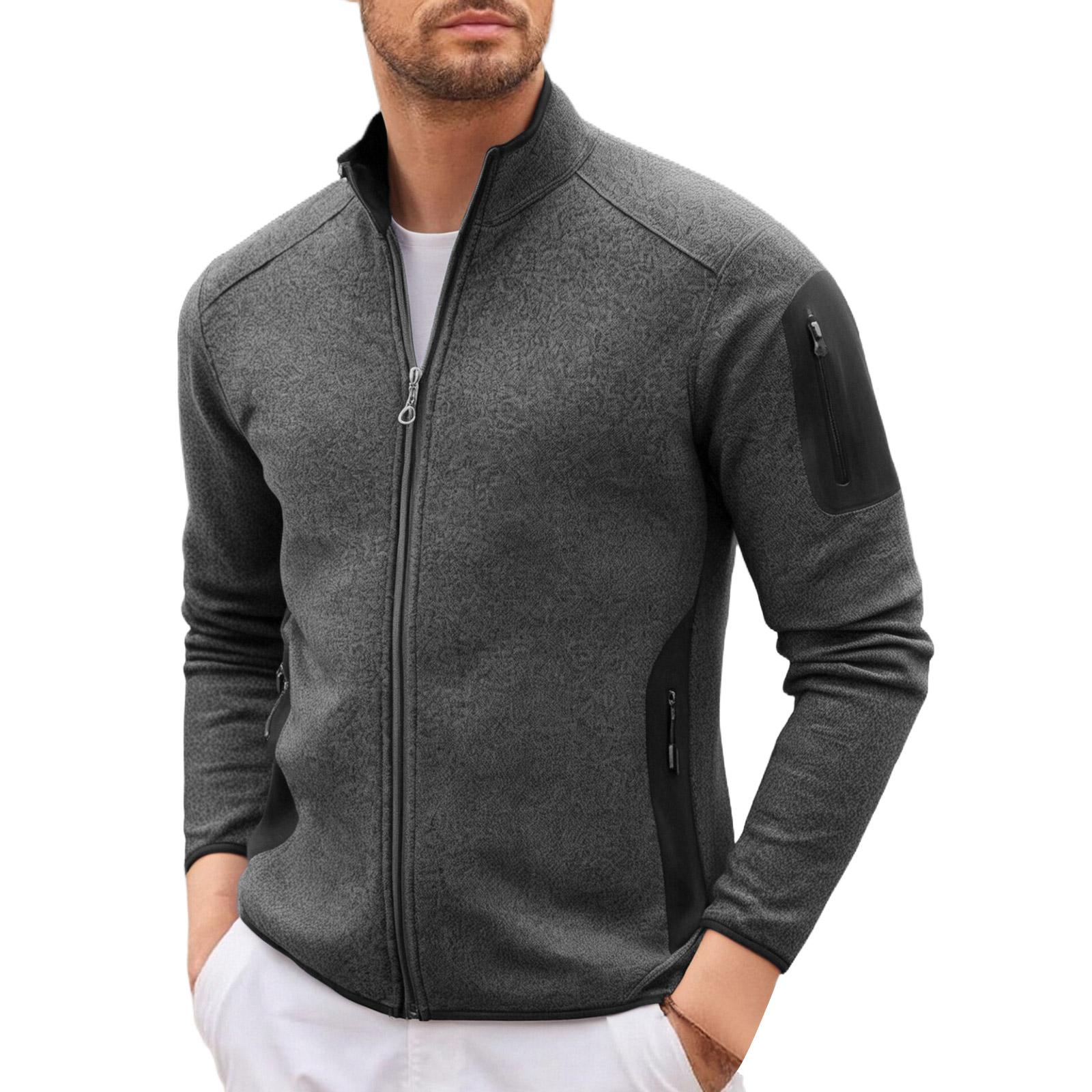 

Мужской кардиган со стойкой, согревающий, согревающий, пальто XXL чёрный