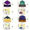36Pcs/Set Craft Paper Eid Mubarak Craft Kits DIY Craft Colorful Ramadan DIY Scene Sticker With Ribbon Hanging Ornament