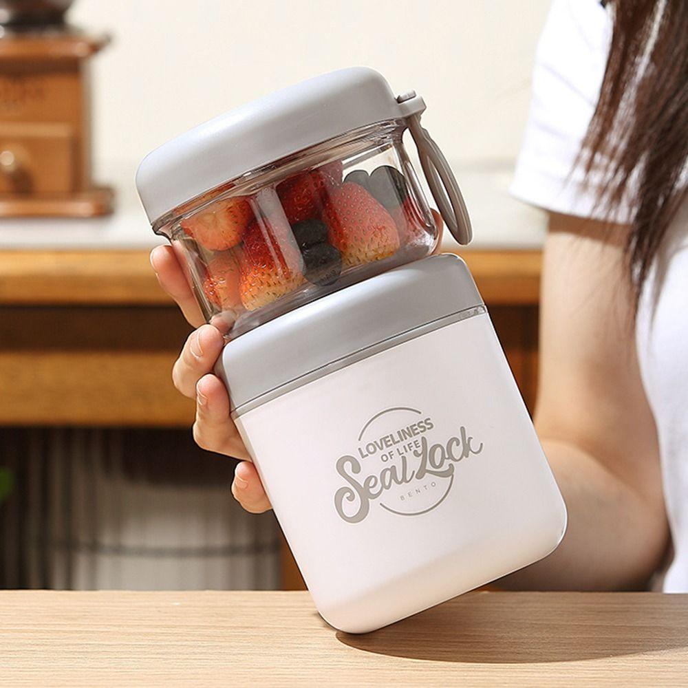 Insulation Food Thermos Container Sealed Oat Breakfast Cups with Spoon Double Layer Soup Cup  Salad