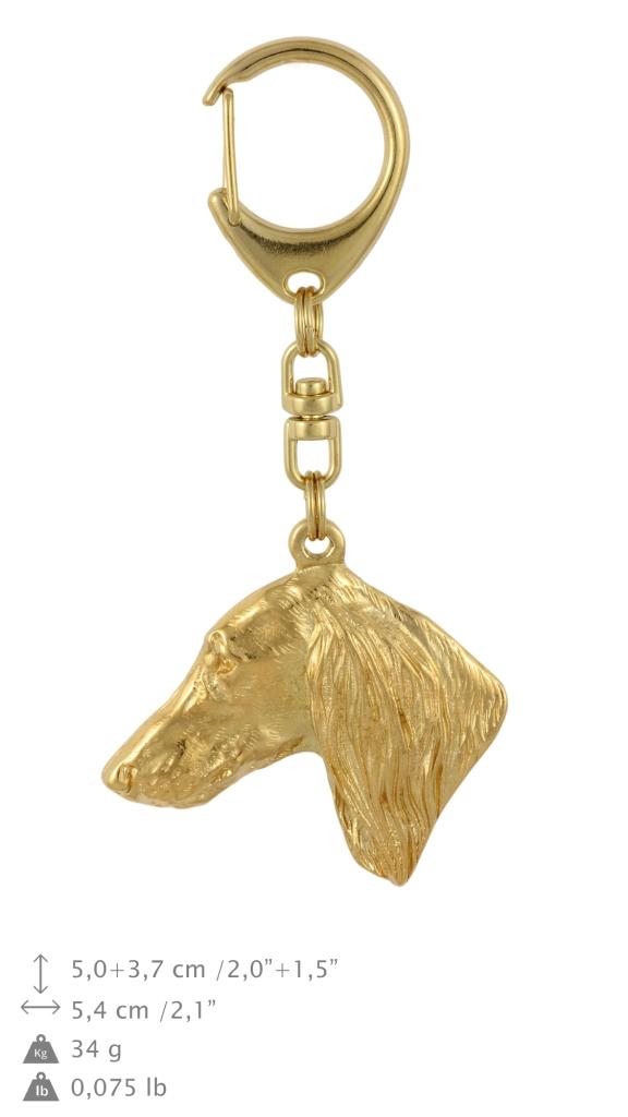 Saluki, persisk greyhound, arabisk hund, gasellehund - Forgylt nøkkelring med hund i gaveeske, veskedekorasjon, luksustilbehør fra Art-Dog-merket