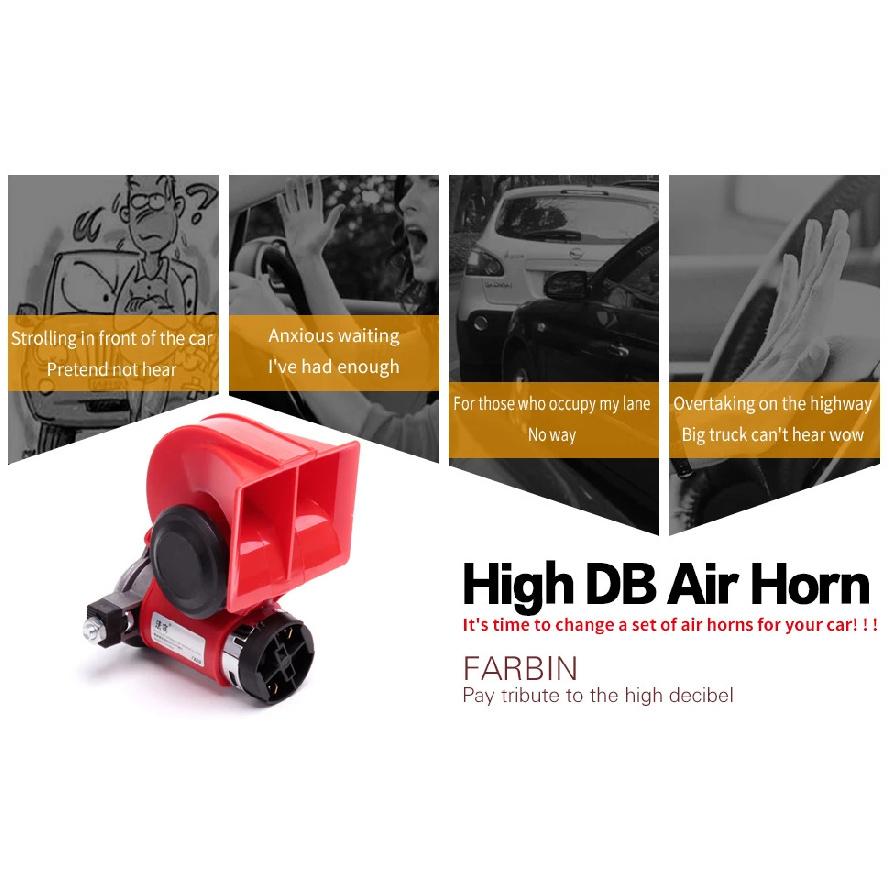 FARBIN Snail Air Horn With Compressor Relay Harness 12V 150db Super Loud Dual Tone Car Horn For Truck Motorcycle Car Accessory