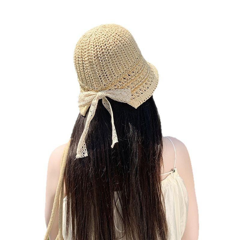 Korean Casual and Versatile Sun shading Hollow Fisherman Hat Thin Braided Temperament Fashionable Fisherman Hat Women Spring and Summer Face Small