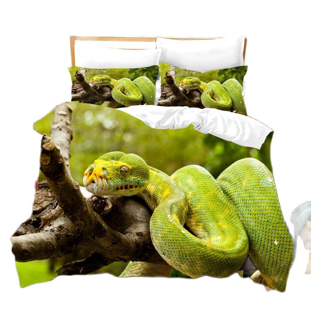 3D Schlangenmuster Bettwäsche-Set mit Kissenbezug Einzelbett Doppelbett Queen Size King Size Weiche Bettwäsche Bettwäsche-Sets