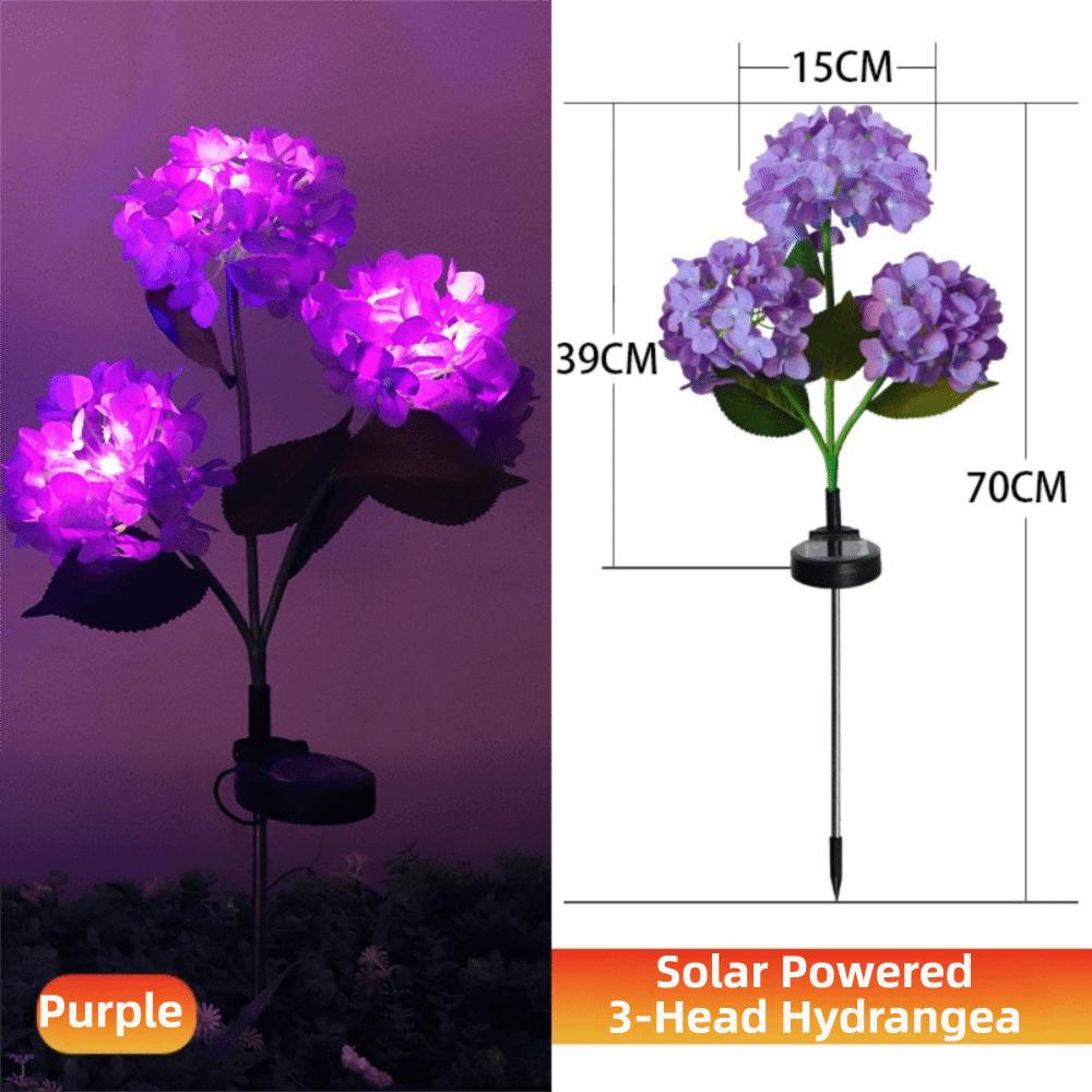 Realistic LED Hydrangea Lights Simulated Flower Decorative Lighting Solar Garden Light Solar Powered Landscape Decoration
