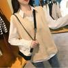 Women's V-Neck Knitted Sweater Vest - Spring/Autumn 2026 Collection, Loose-fit, Versatile Japanese Style Outerwear