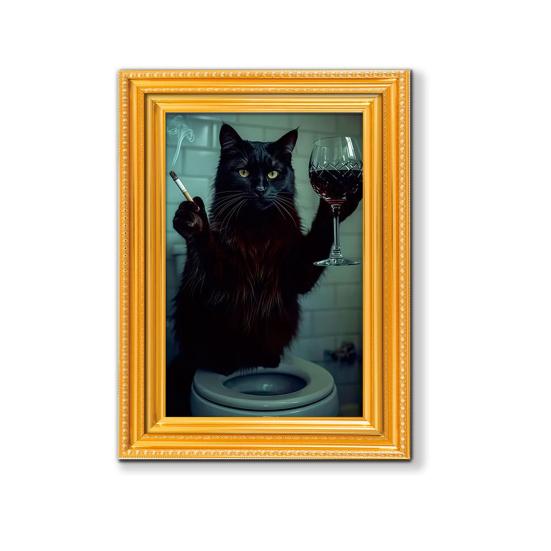 1/5/6Pcs Drinking Animal Cat Refrigerator Magnet Vintage Wooden Frame Animal Fridge Magnet Home Kitchen Office Decoration Animal Lover Gift