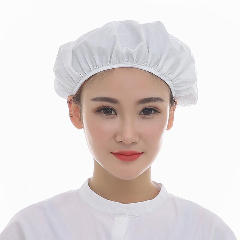Elastic Dust-Free Work Cap for Food Industry белый