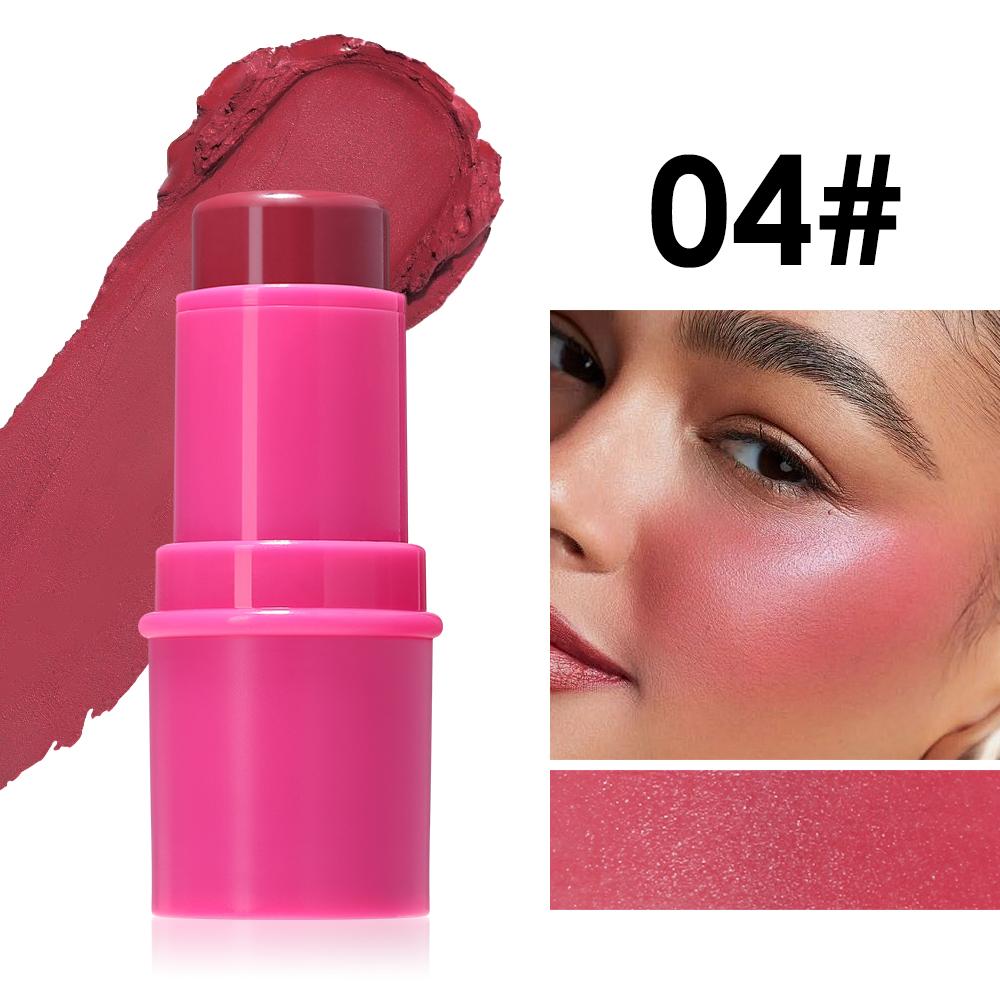 Julystar Makeup Stick, Contour Highlighter Blush Stick for Face, Shimmer High Light Stick, Creamy Natural Face Shaping Contour Brightening Blush Stick