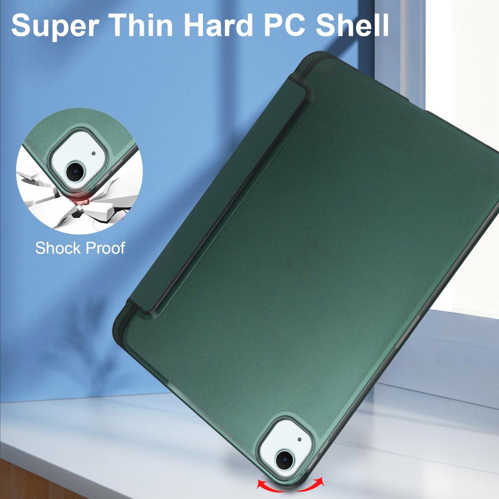 For iPad Air 13 (2025)/(2024) Case PU Leather Smart Tablet Cover Smooth Matte Back, Built-In Pencil Holder