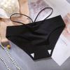 Ladies Summer Sexy Ribbon Breathable Cotton Crotch Non Mark Low Waist Triangle Briefs