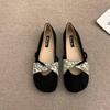 French niche design retro flat-bottomed ballet dance shoes soft-soled flat-heeled shallow mouth one-word belt single shoes square head