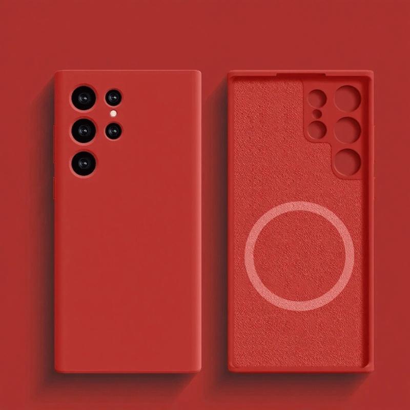 Liquid Silicone Magnetic Case For Magsafe For Samsung Galaxy S25 S24 S23 Ultra Plus Wireless Charging Back Cover Acssories