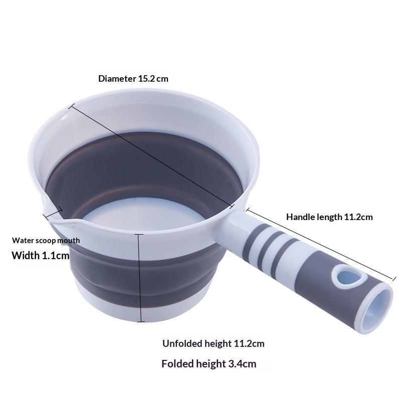 Water Scoop Collapsible Silicone Water Ladle With Antislip Handle Pour Spout For Kitchen Bathroom Camping Home Use